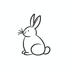 Vector line art rabbit