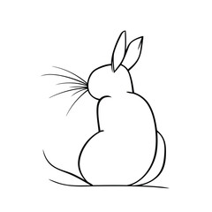 Vector line art rabbit