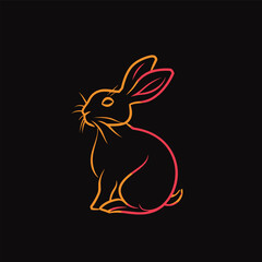 Vector line art rabbit
