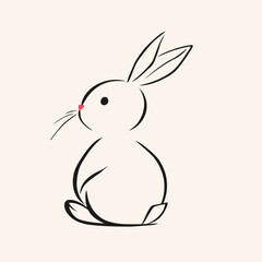 Vector line art rabbit