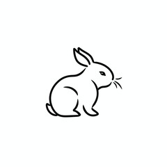 Vector line art rabbit