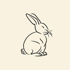 Vector silhouette rabbit symbol logo