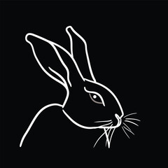 Vector line art rabbit