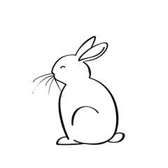 Vector line art rabbit