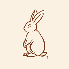 Vector line art rabbit