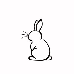 Vector line art rabbit