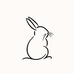 Vector line art rabbit