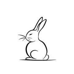 Vector line art rabbit