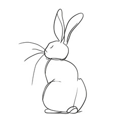 Vector line art rabbit