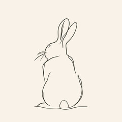 Vector silhouette rabbit symbol logo