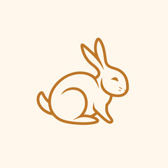 Vector line art rabbit