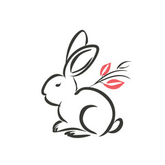 Vector line art rabbit