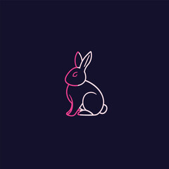 Fototapeta premium Vector line art rabbit