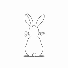 Vector line art rabbit
