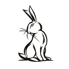 Vector line art rabbit