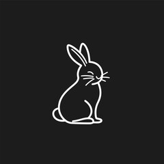 Vector line art rabbit
