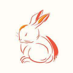 Vector line art rabbit