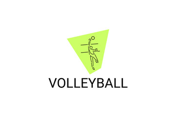 volleyball sport vector line icon. an athlete playing volleyball. sport pictogram, vector illustration.