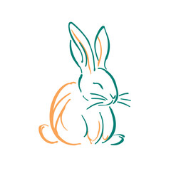 Vector line art rabbit