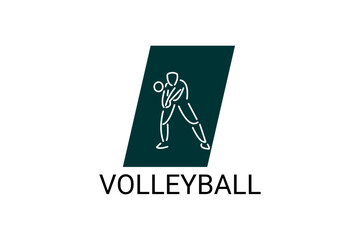 volleyball sport vector line icon. an athlete playing volleyball. sport pictogram, vector illustration.