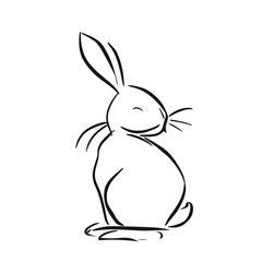 Vector line art rabbit