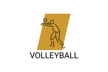 volleyball sport vector line icon. an athlete playing volleyball. sport pictogram, vector illustration.