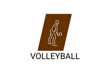 volleyball sport vector line icon. an athlete playing volleyball. sport pictogram, vector illustration.