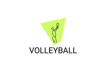 volleyball sport vector line icon. an athlete playing volleyball. sport pictogram, vector illustration.