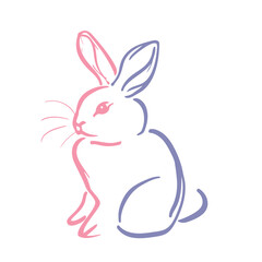 Vector line art rabbit