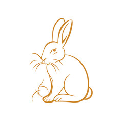 Vector silhouette rabbit symbol logo