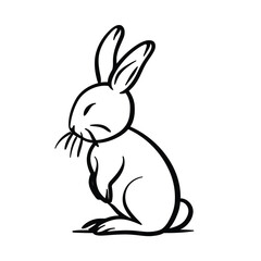 Vector silhouette rabbit symbol logo