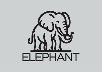 Minimalist elephant logo in profile