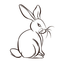 Vector line art rabbit