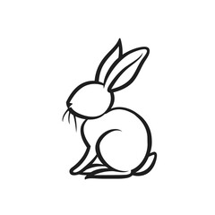 Vector line art rabbit