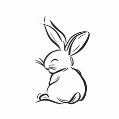 Vector line art rabbit