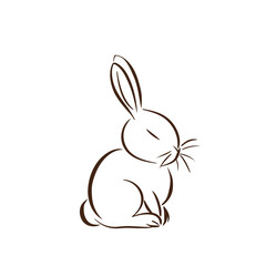 Vector line art rabbit