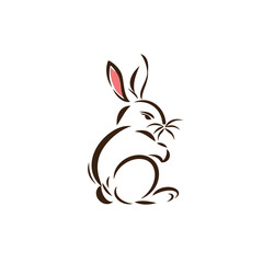 Vector line art rabbit