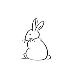 Vector line art rabbit