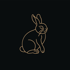 Vector cute cartoon rabbit