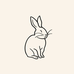 Vector cute cartoon rabbit