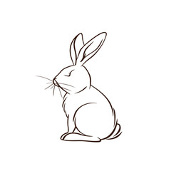 Vector silhouette rabbit symbol logo