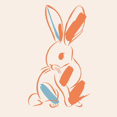 Vector cute cartoon rabbit