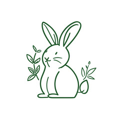 Vector silhouette rabbit symbol logo