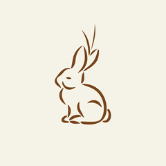 Vector cute cartoon rabbit