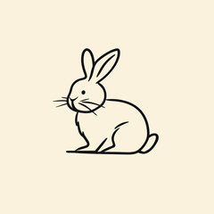Vector silhouette rabbit symbol logo