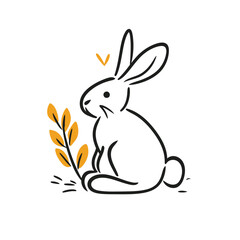 Vector cute cartoon rabbit