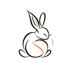 Vector cute cartoon rabbit