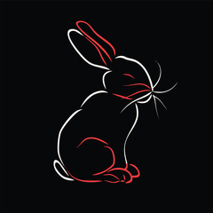 Vector cute cartoon rabbit