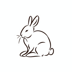 Vector cute cartoon rabbit