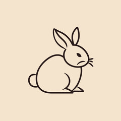 Vector cute cartoon rabbit
